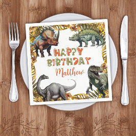 Dinosaur Birthday Party Paper Serviette