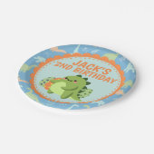 Dinosaur Birthday Party Paper Teller (Schrägansicht)