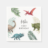 Dinosaur Birthday Party Paper Teller Serviette (Vorderseite)
