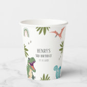 Dinosaur Birthday Party Pappbecher (Rückseite)