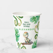 Dinosaur Birthday Party Pappbecher (Rückseite)