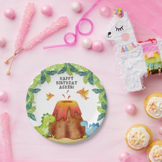Dinosaur Birthday Party Pappteller (Party)