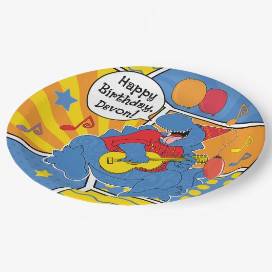 Dinosaur Birthday Party Pappteller (Schrägansicht)
