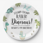 Dinosaur Birthday Party Pappteller (Vorderseite)