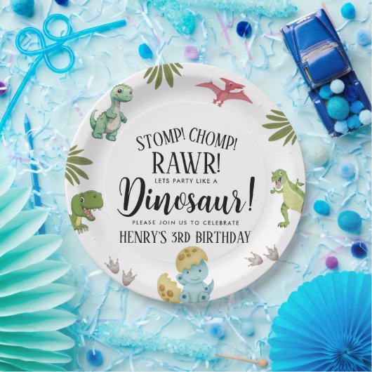 Dinosaur Birthday Party Pappteller (Party)
