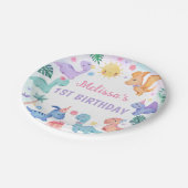 Dinosaur Birthday Party Pappteller (Schrägansicht)