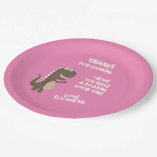 Dinosaur Birthday Party Pappteller (Schrägansicht)