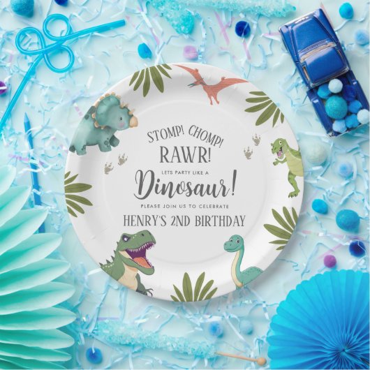 Dinosaur Birthday Party Pappteller (Party)