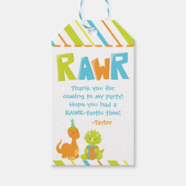 Dinosaur Birthday Party Personalisiert Gevor Tag Geschenkanhänger
