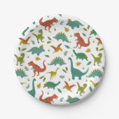 Dinosaur Birthday Party Plate Pappteller (Vorderseite)