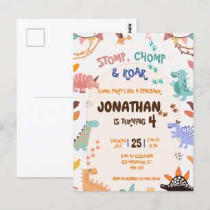 Dinosaur Birthday Party Postkarte