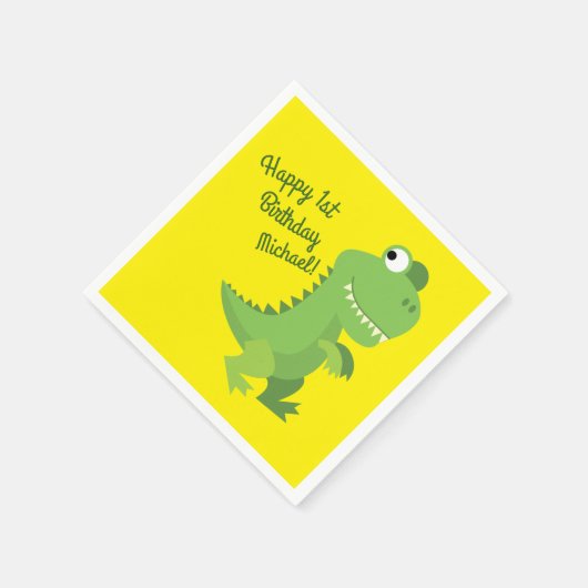 Dinosaur Birthday Party Serviette (Ecke)