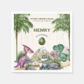 Dinosaur Birthday Party T-rex Wassercolor Serviette (Vorderseite)