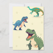 Dinosaur Birthday Party Vertikal Danke Karte (Rückseite)