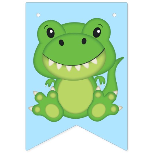Dinosaur Birthday Party Wimpelkette (Erste Fahne)