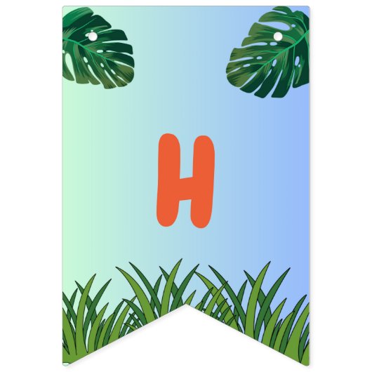 Dinosaur Birthday Party Wimpelkette (Zweite Fahne)