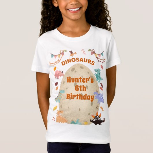 Dinosaur Birthday Party with Giant Dino Egg   T-Shirt (Vorderseite)