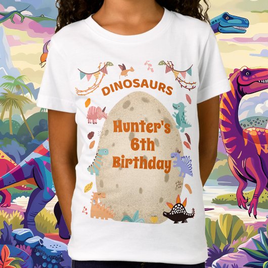 Dinosaur Birthday Party with Giant Dino Egg T-Shirt