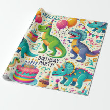 Dinosaur Birthday Party Wrapping Paper