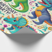 Dinosaur Birthday Party Wrapping Paper Geschenkpapier (Ecke)