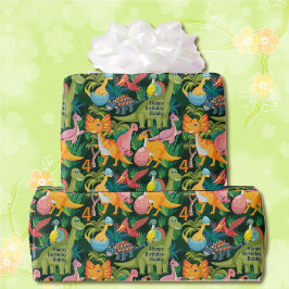 Dinosaur Birthday Personalize Name & Age Geschenk Geschenkpapier