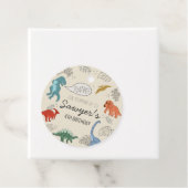 Dinosaur Birthday Round Gevor Tag Geschenkanhänger (Beispiel)
