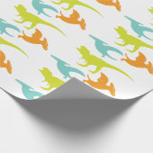 Dinosaur Birthday Silhouette Geschenkpapier (Ecke)