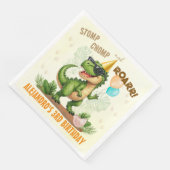 Dinosaur Birthday - Stomp Chomp Roar T-Rex Birthda Serviette (Ecke)