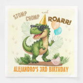 Dinosaur Birthday - Stomp Chomp Roar T-Rex Birthda Serviette (Vorderseite)