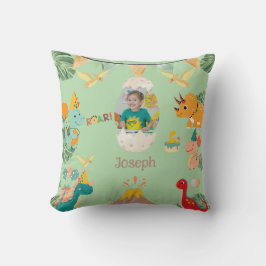 Dinosaur Birthday Throw Kissen - Name und Foto