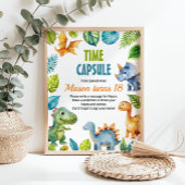 Dinosaur Birthday Time Kapsel Zeichen Poster