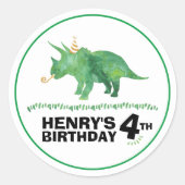 Dinosaur Birthday Triceratops Sticker (Vorderseite)