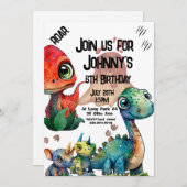 Dinosaur Birthday, Vulkan Einladung (Vorne/Hinten)