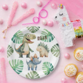 Dinosaur Birthday Watercolor Pappteller (Party)