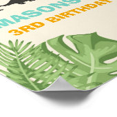 Dinosaur Birthday Welcome Sign Boy Blätter Party Poster (Ecke)