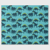 Dinosaur Birthday Wrapping Paper Geschenkpapier (Flach)