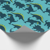Dinosaur Birthday Wrapping Paper Geschenkpapier (Ecke)