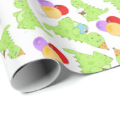 Dinosaur Birthday Wrapping Paper Geschenkpapier (Rolleneckpunkt)
