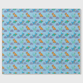 Dinosaur Birthday Wrapping Paper Geschenkpapier (Flach)