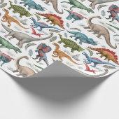 Dinosaur Birthday Wrapping Paper Geschenkpapier (Ecke)