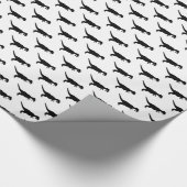 Dinosaur Black Geschenkpapier (Ecke)