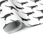 Dinosaur Black Geschenkpapier (Rolleneckpunkt)