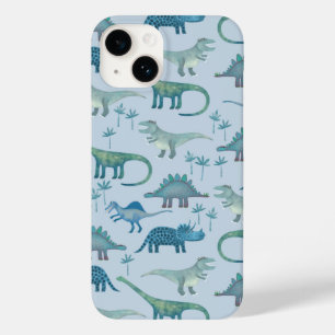 Dinosaur Blaues Muster Case-Mate iPhone 14 Hülle