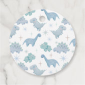 Dinosaur Blue Baby Dusche durch Geschenkanhänger (Rückseite)