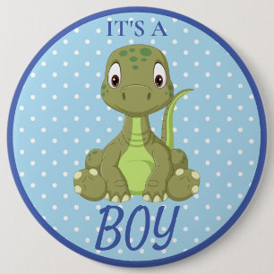 Dinosaur Blue Baby Dusche T Rex Button