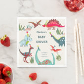 Dinosaur blue baby shower party serviette (Beispiel)