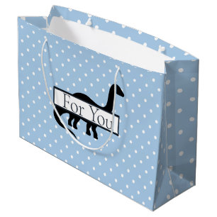 Dinosaur Blue Poker Muster für Sie Große Tasche Geschenktüte