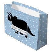 Dinosaur Blue Poker Muster Große Boy Bag Geschenktüte (Rückseite Schrägansicht)