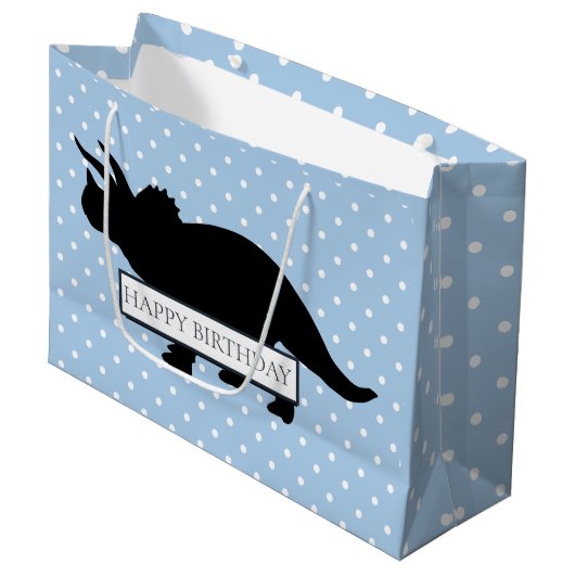 Dinosaur Blue Poker Muster Große Boy Bag Geschenktüte (Vorderseite Schrägansicht)