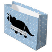 Dinosaur Blue Poker Muster Große Boy Bag Große Geschenktüte (Vorderseite Schrägansicht)